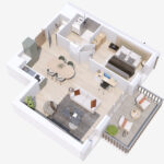 Plan 3D appartement Bosco
