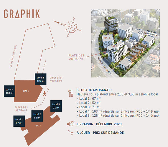 Programme immobilier Local d’activité 163 m² – Village des artisans à Nantes-Eraudière