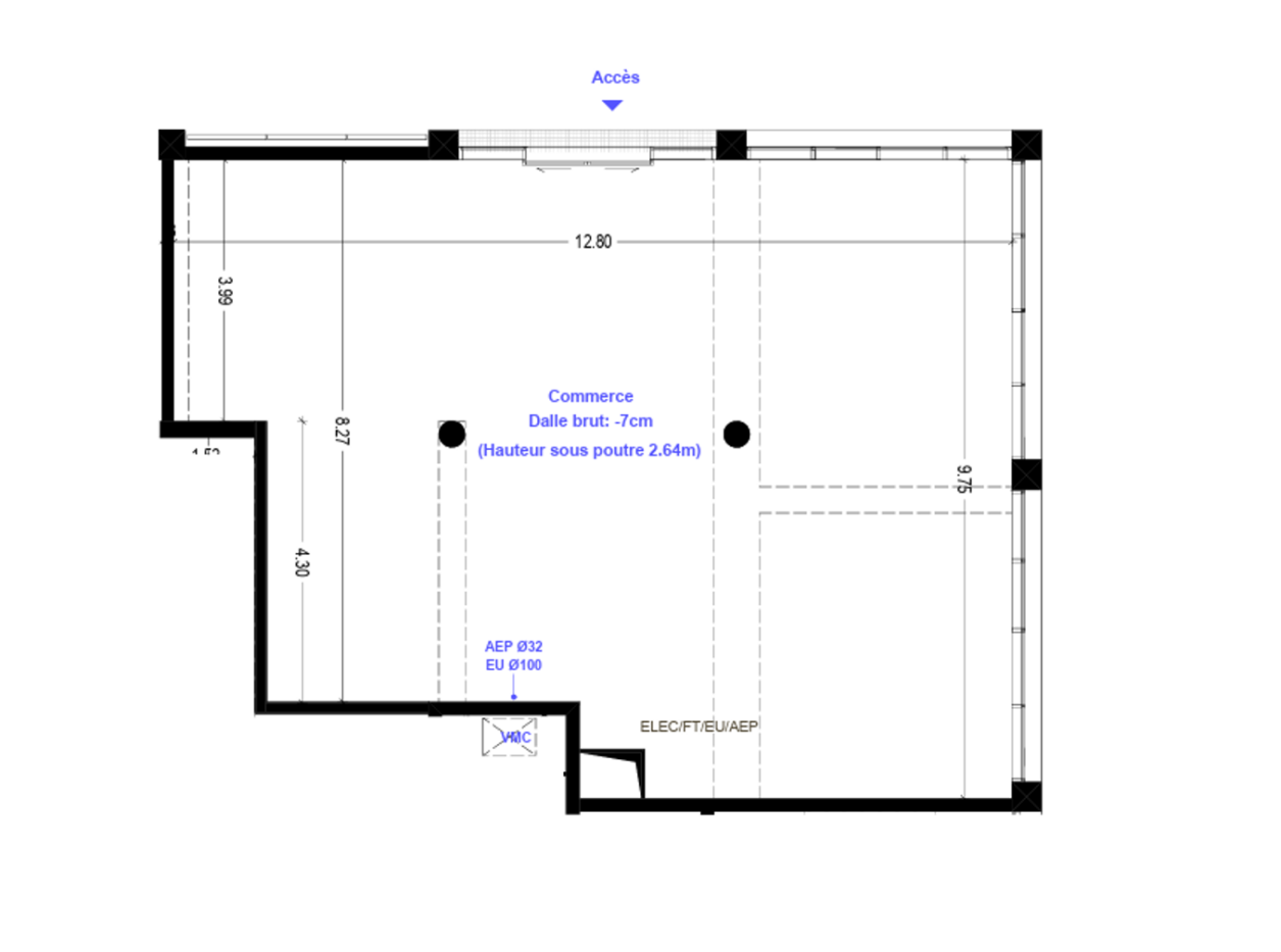 Local commercial de 108 m² – RTE DE RENNES À NANTES